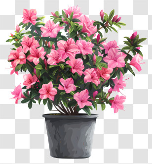 Azalea Plant - Pink Flowering Potted Plant Transparent PNG