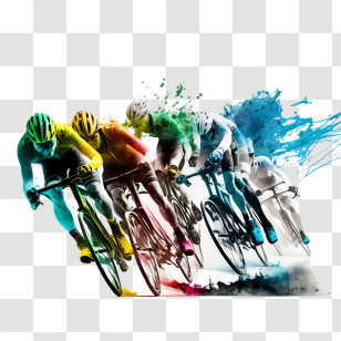 World Bicycle Day
 - Colorful Cyclists In A Race Transparent PNG