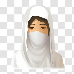 Woman Wearing White Hijab - Portrait Of Woman In White Hijab Transparent PNG