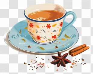 Masala Chai - Cup Of Tea With Spices Transparent PNG