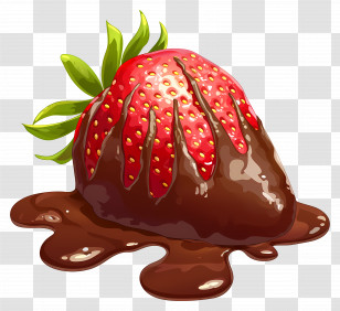 Chocolate Strawberry - Chocolate Covered Strawberry Transparent PNG