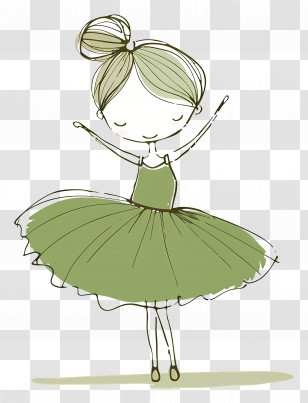 Ballet - Simple Illustration Of A Child Ballerina Transparent PNG