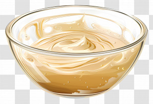 Bowl Of Custard - Glass Bowl Of Creamy Custard Transparent PNG