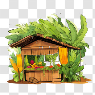 Sukkot - Tropical Vegetable Market Stall Transparent PNG