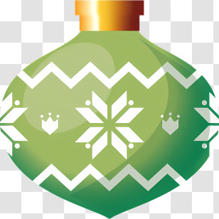 Green Christmas Ornament - Festive Green Christmas Ornament With Snowflake Design Transparent PNG
