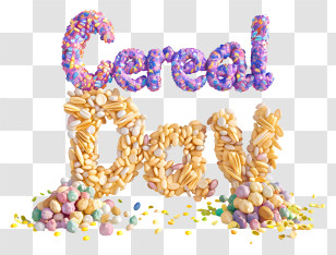 Cereal Day - Colorful Cereal Day Text Transparent PNG