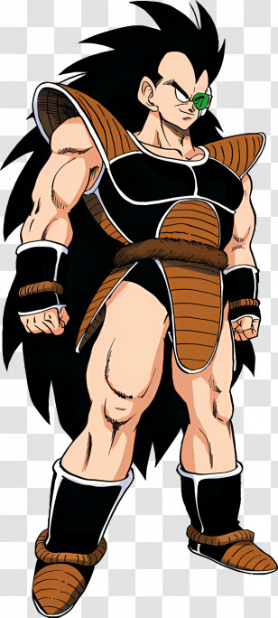 Raditz - Anime Warrior With Blue Hair Transparent PNG