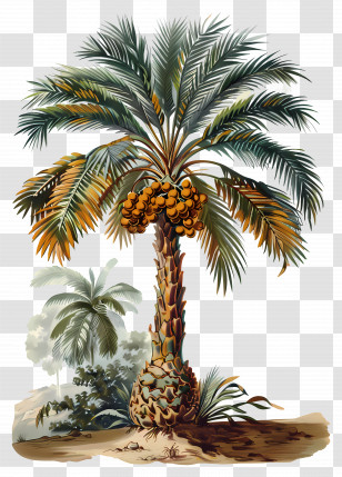 Palm Tree - Tropical Palm Tree Illustration Transparent PNG
