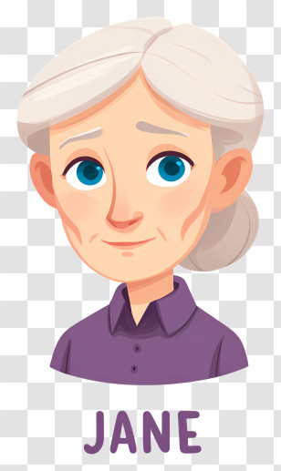 Jane Goodall - Kind Elderly Woman Portrait Transparent PNG