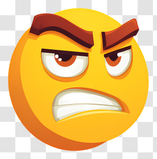 Sigma Face Emoji - Angry Emoji Expression Transparent PNG