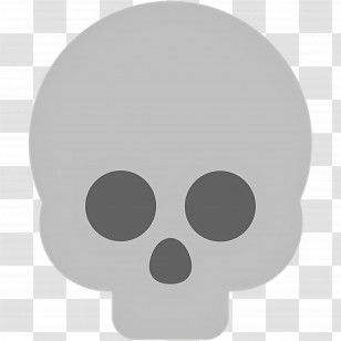 Skull Emoji - Gray Skull Symbol Illustration Transparent PNG
