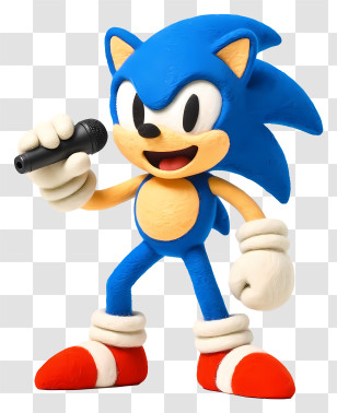 Sonic The Hedgehog - Blue Hedgehog With Microphone Transparent PNG