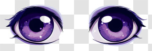 Cute Eyes - Purple Anime Eyes Transparent PNG