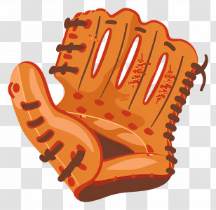 Cartoon Baseball Glove - Orange Baseball Glove Illustration Transparent PNG