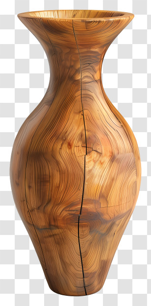 Wooden Vase - Wooden Vase With Textured Finish Transparent PNG