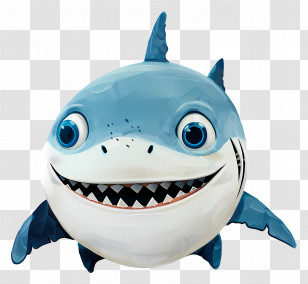 Baby Shark - Smiling Cartoon Shark Illustration Transparent PNG