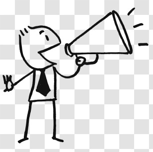 Stick Figure - Stick Figure Announcing With Megaphone Transparent PNG