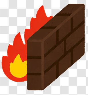 Icon - Digital Firewall Illustration With Flames Transparent PNG