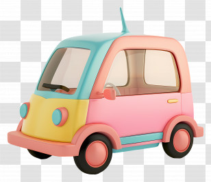 Cartoon - Colorful Cute Car Illustration Transparent PNG