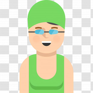 Swimmer - Swimmer With Goggles And Cap Transparent PNG