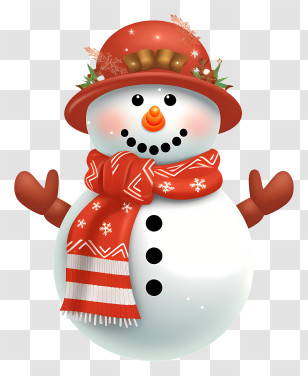 Snowman - Festive Snowman In Winter Clothes Transparent PNG