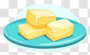 Butter - Yellow Butter On Plate Transparent PNG