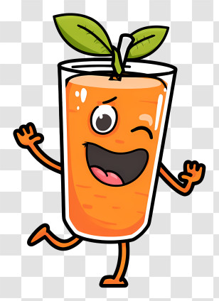 Juice Icon - Orange Juice Cartoon With Leaf Transparent PNG