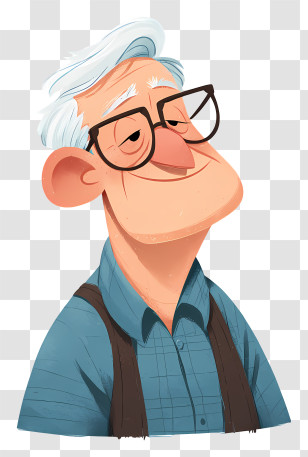 Old Man With Good Smile - Elderly Man With Glasses Transparent PNG