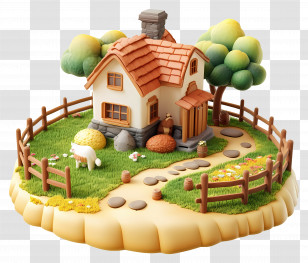 3d Ranch - Small Cute Doodle House Transparent PNG