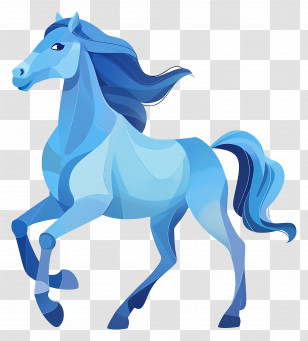Horse - Stylized Blue Horse Illustration Transparent PNG