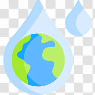 Water Drop - Earth Inside A Water Droplet Cartoon Illustration Transparent PNG