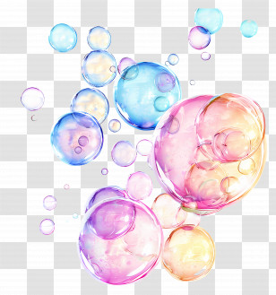 Bubbly - Colorful Translucent Soap Bubbles Transparent PNG