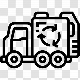 Recycle Car - Outline Recycling Truck Icon Transparent PNG