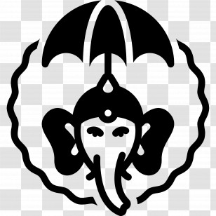 Ganesh Chaturthi - Ganesha Icon With Umbrella Transparent PNG