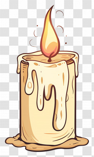 Candle - Melting Candle With Soft Flame Transparent PNG