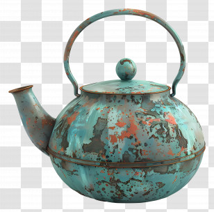 Old Teapot - Rusty Vintage Metal Kettle Relic Transparent PNG
