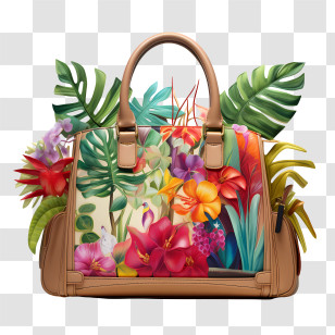 Handbag Day - Colorful Floral Handbag Design Transparent PNG