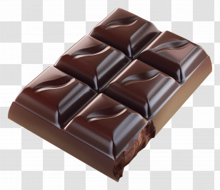 Dark Chocolate - Delicious Dark Chocolate Bar With Bite Transparent PNG