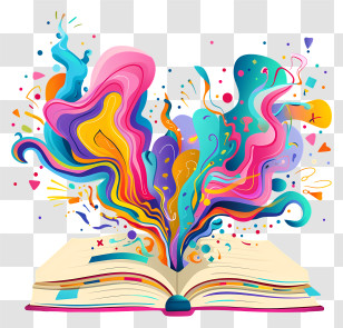 Open Book - Open Book With Colorful Creative Flow Transparent PNG