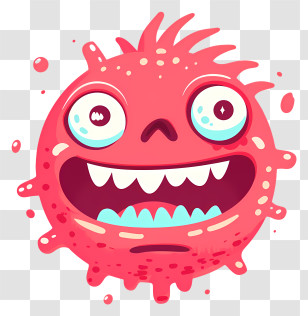 Crazy Emote - Cartoon Virus Illustration Transparent PNG