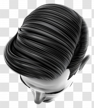 Comb Over Mid Fade Haircut - Stylized Hair Illustration Transparent PNG