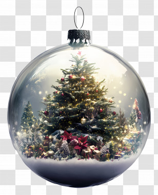 Christmas - Christmas Ornament With Tree Inside Snow Globe Transparent PNG