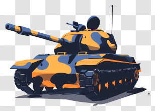 Cartoon Tank - Cartoon Tank With Camouflage Design Transparent PNG