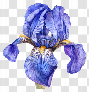 Iris Flower - Elegant Blue Iris Flower Transparent PNG