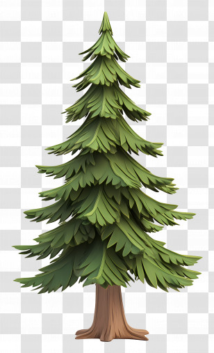 Cartoon Spruce Tree - Green Pine Tree Illustration Transparent PNG