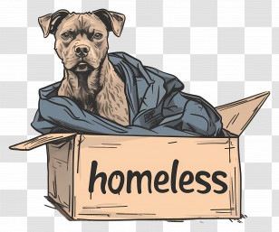 International Homeless Animals Day - Homeless Dog Resting In A Box Transparent PNG