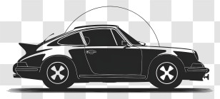 Porsche Silhouette - Classic Car Silhouette Illustration Transparent PNG