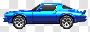 Pixel Car - Sleek Blue Car Transparent PNG
