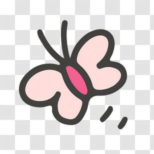 Icon - Pink Cartoon Butterfly Illustration Transparent PNG