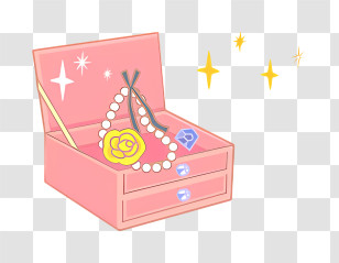 Icon - Elegant Jewelry Box With Sparkling Accessories Transparent PNG